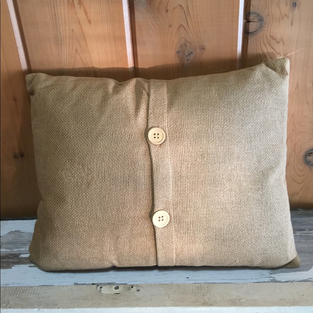 NWT Love You More Burlap Pillow - Picture 2 of 3